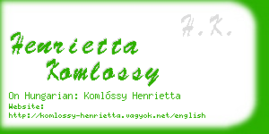 henrietta komlossy business card